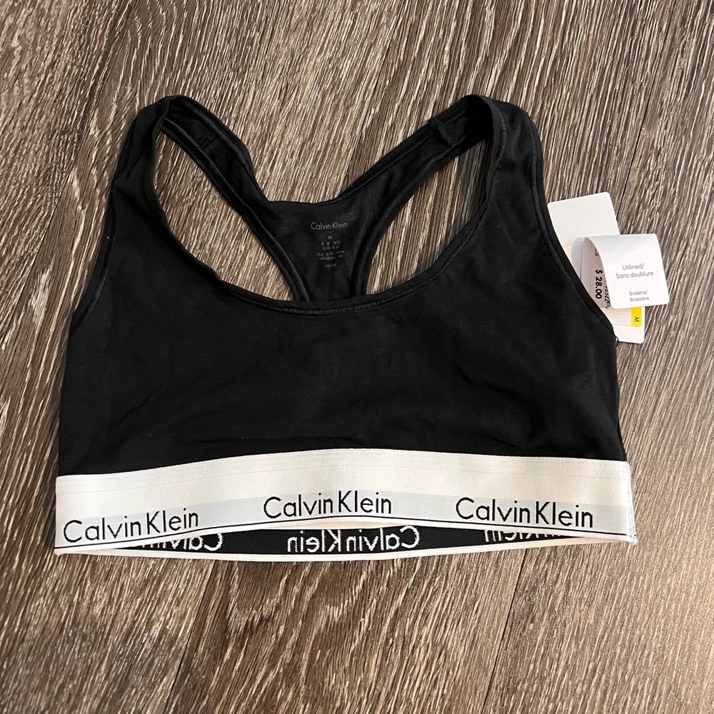 Calvin Klein Black logo Sports Bra